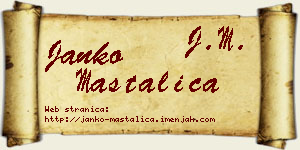 Janko Mastalica vizit kartica